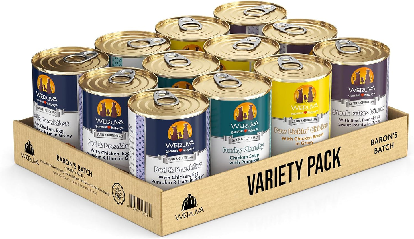 Classic Dog Food, Variety Pack, Baron'S Batch, Wet Dog Food, 14Oz Cans (Pack of 12), Multi