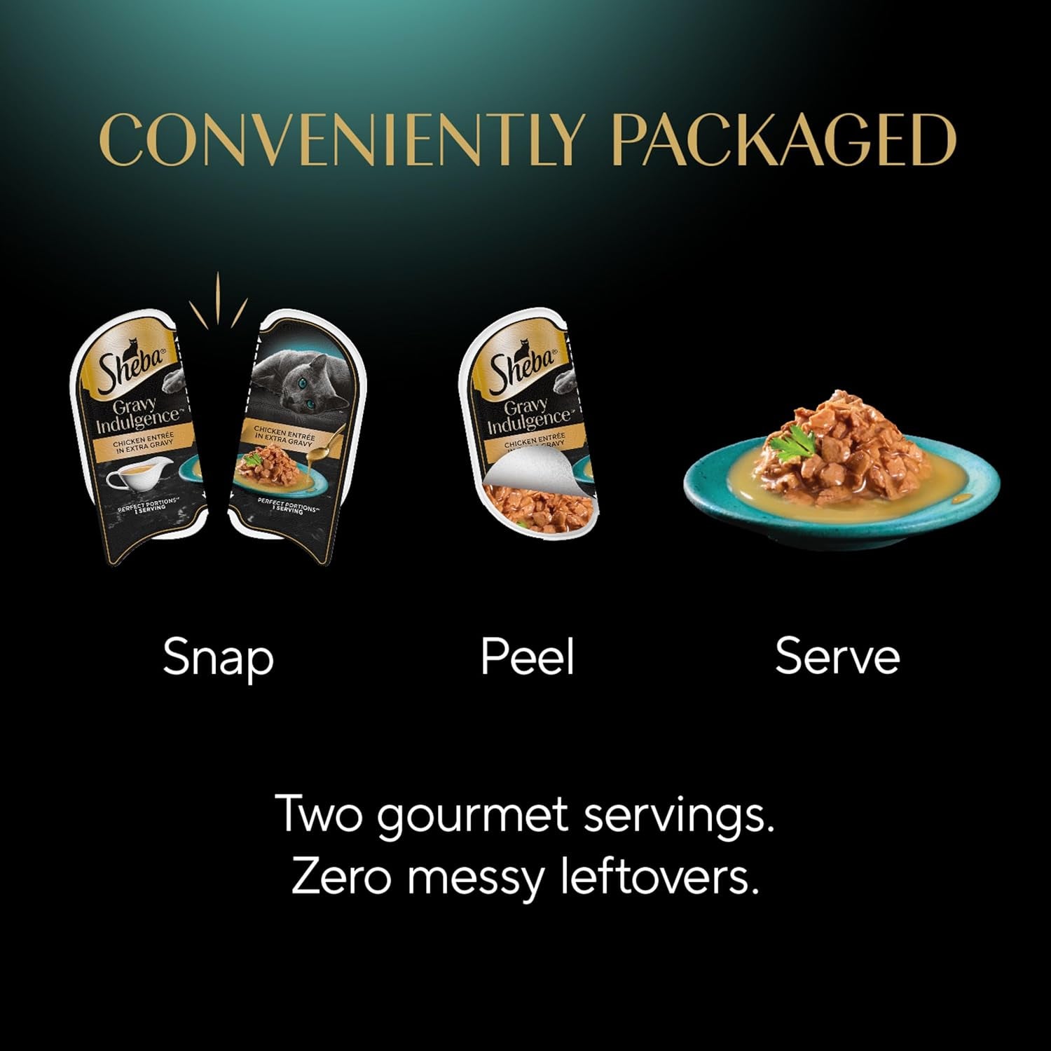 Gravy Indulgence Adult Wet Cat Food Chicken Entree in Extra Gravy, 2.6 Oz. Twin-Pack Trays (24 Count, 48 Servings)