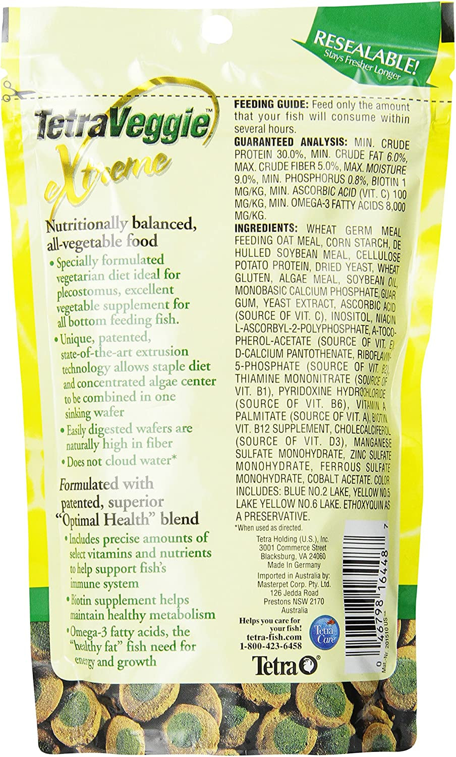 PRO Plecowafers 5.29 Ounces, Nutritionally Balanced Vegetarian Fish Food for Bottom Feeders, Concentrated Algae Center
