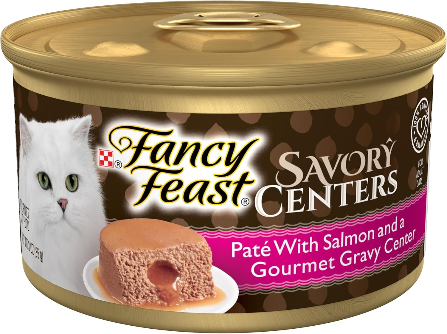 Purina  Savory Centers with Salmon Wet Cat Food Pate with Gourmet Gravy Center - (Pack of 24) 3 Oz. Cans