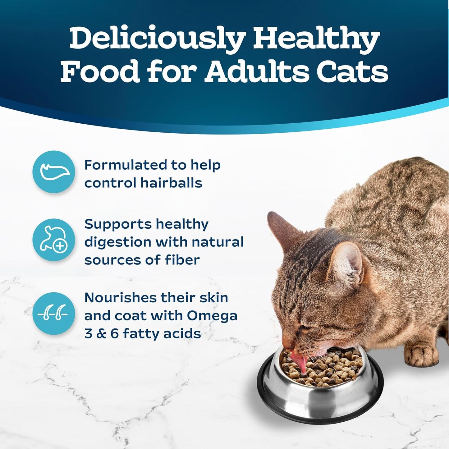 Tastefuls Adult Dry Cat Food for Weight Management & Hairball Control, Made in the USA with Natural Ingredients, Chicken Recipe, 7-Lb Bag