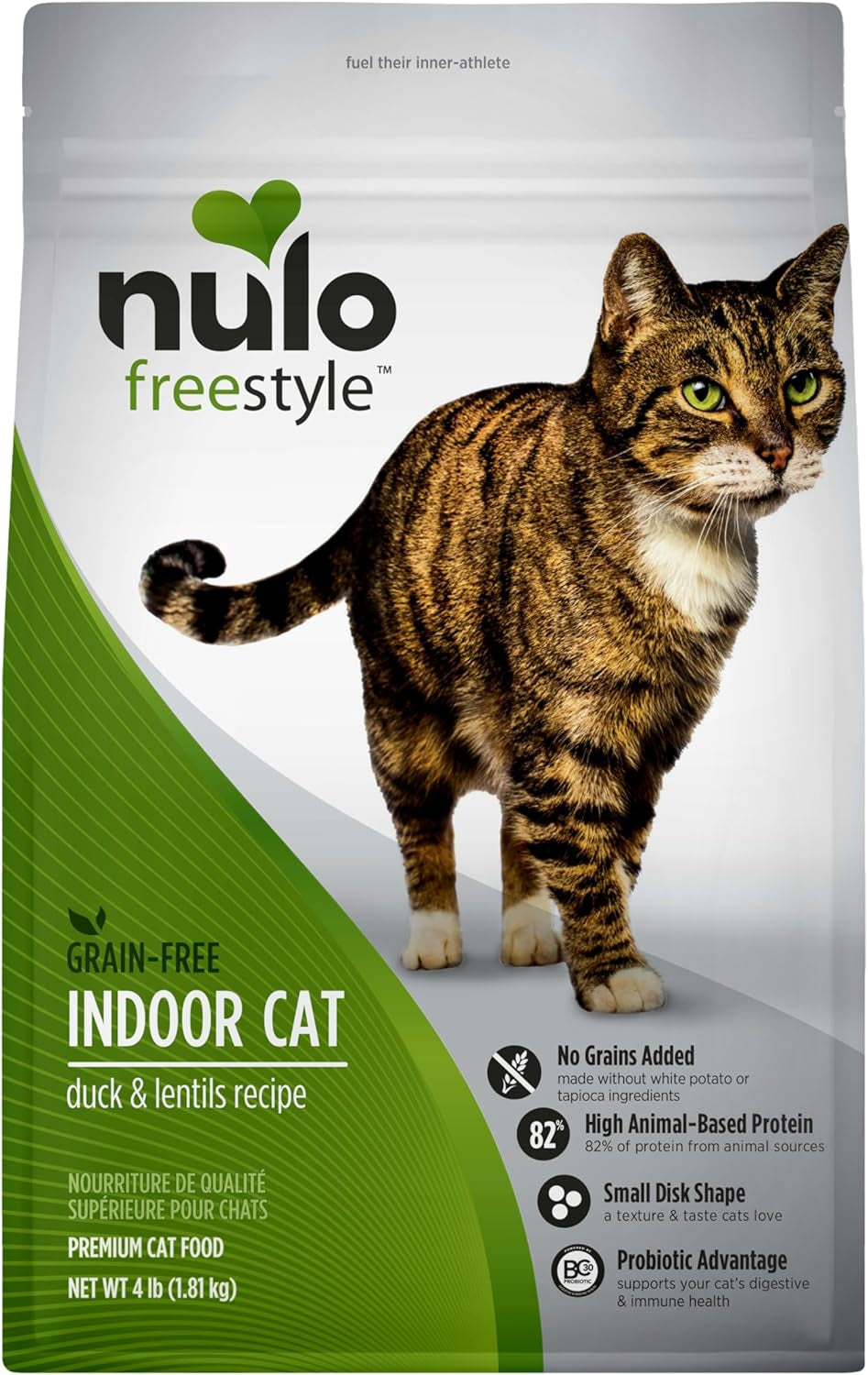 Freestyle High Protein Indoor Cat Food, Duck & Cod Recipe - Natural Grain-Free Dry Indoor Cat Food with Omega Fatty Acids, & Probiotics, 4 Lb