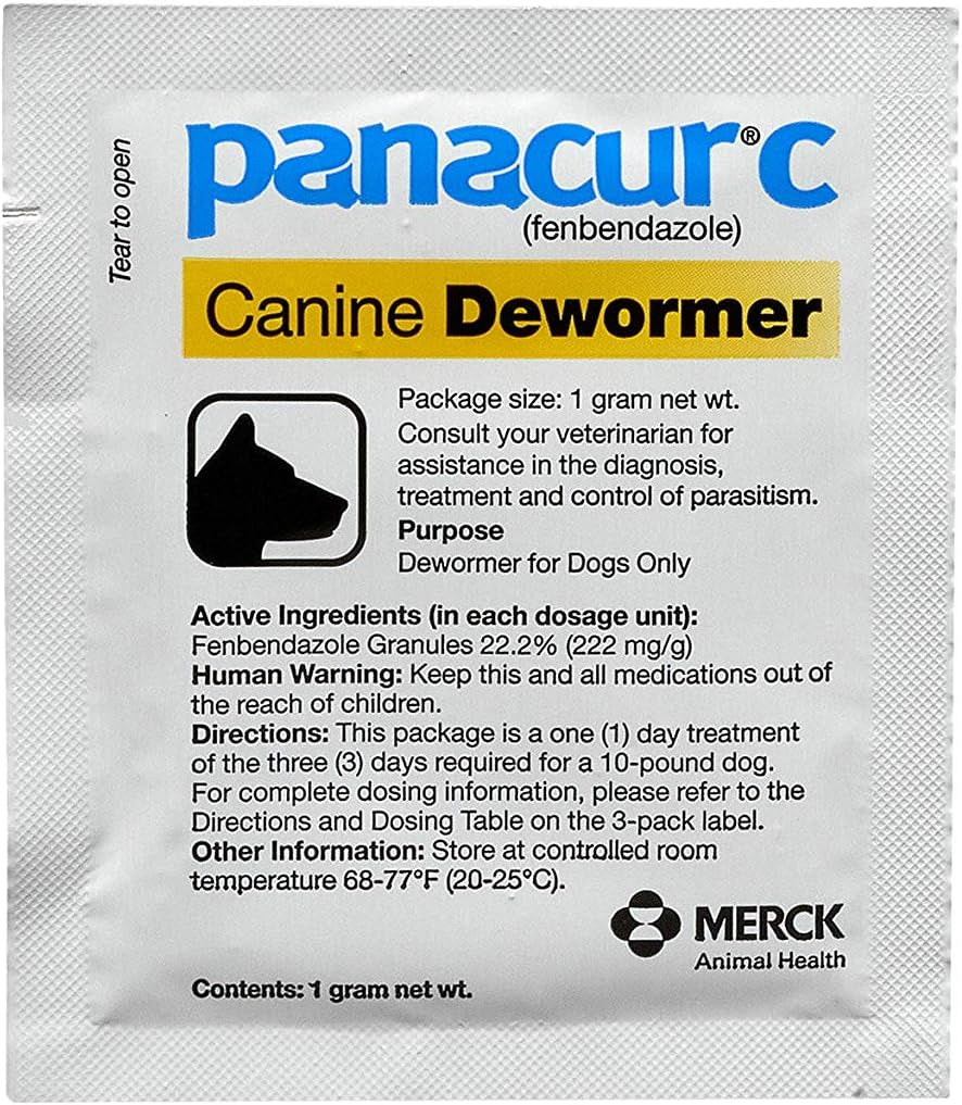 C Canine Dewormer (Fenbendazole), 1 Gram, Yellow, 3 Count (Pack of 1)