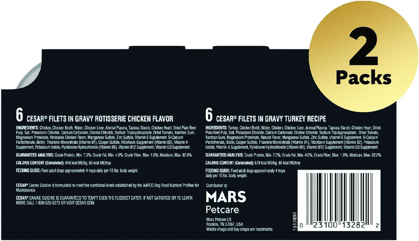 Filets in Gravy Adult Wet Dog Food, Poultry Lovers Multipack, 3.5 Oz. (12 Count, Pack of 2)