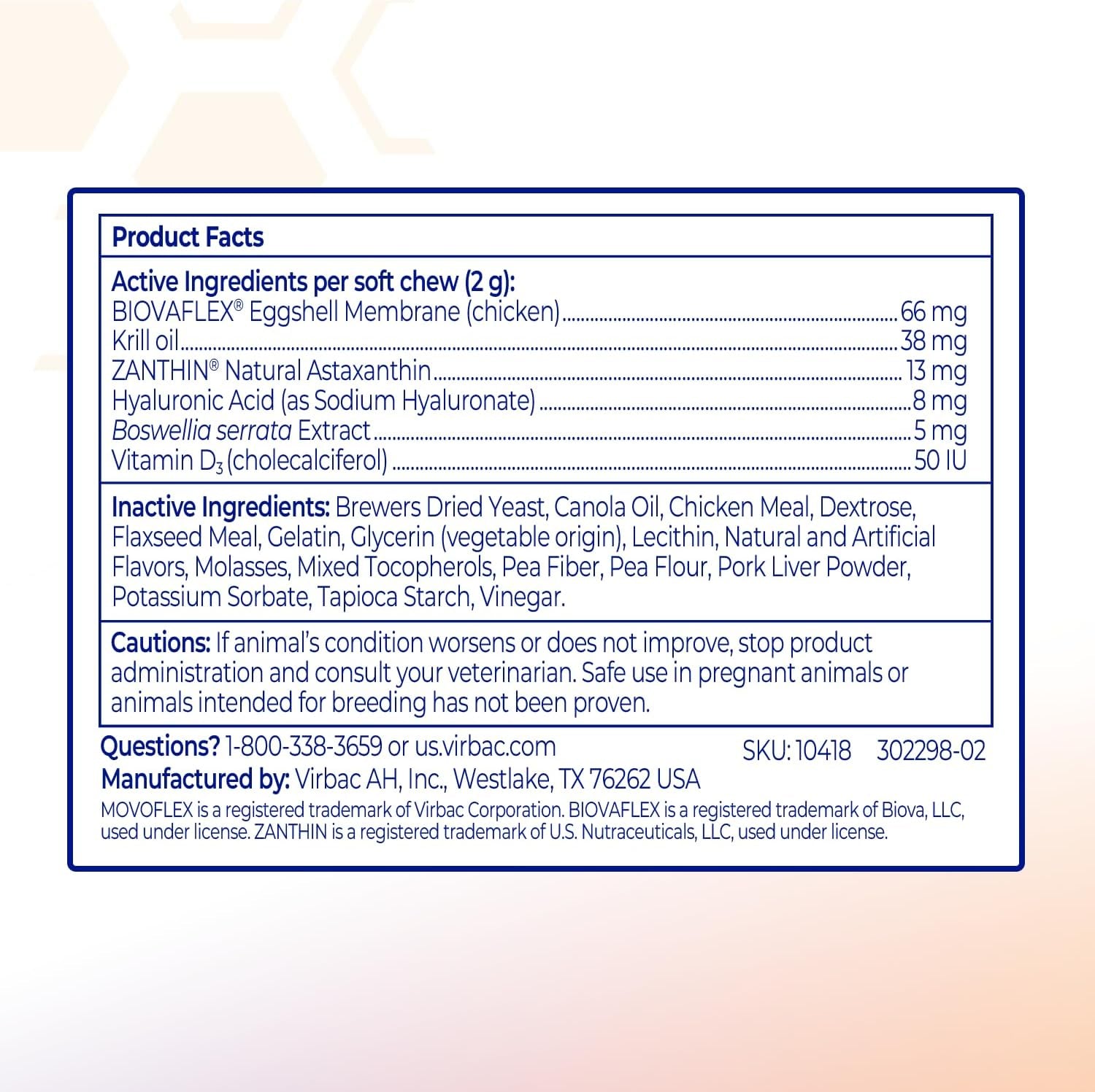 Advanced Soft Chews Hip and Joint Support Supplement for Small Dogs 60 Count by Virbac