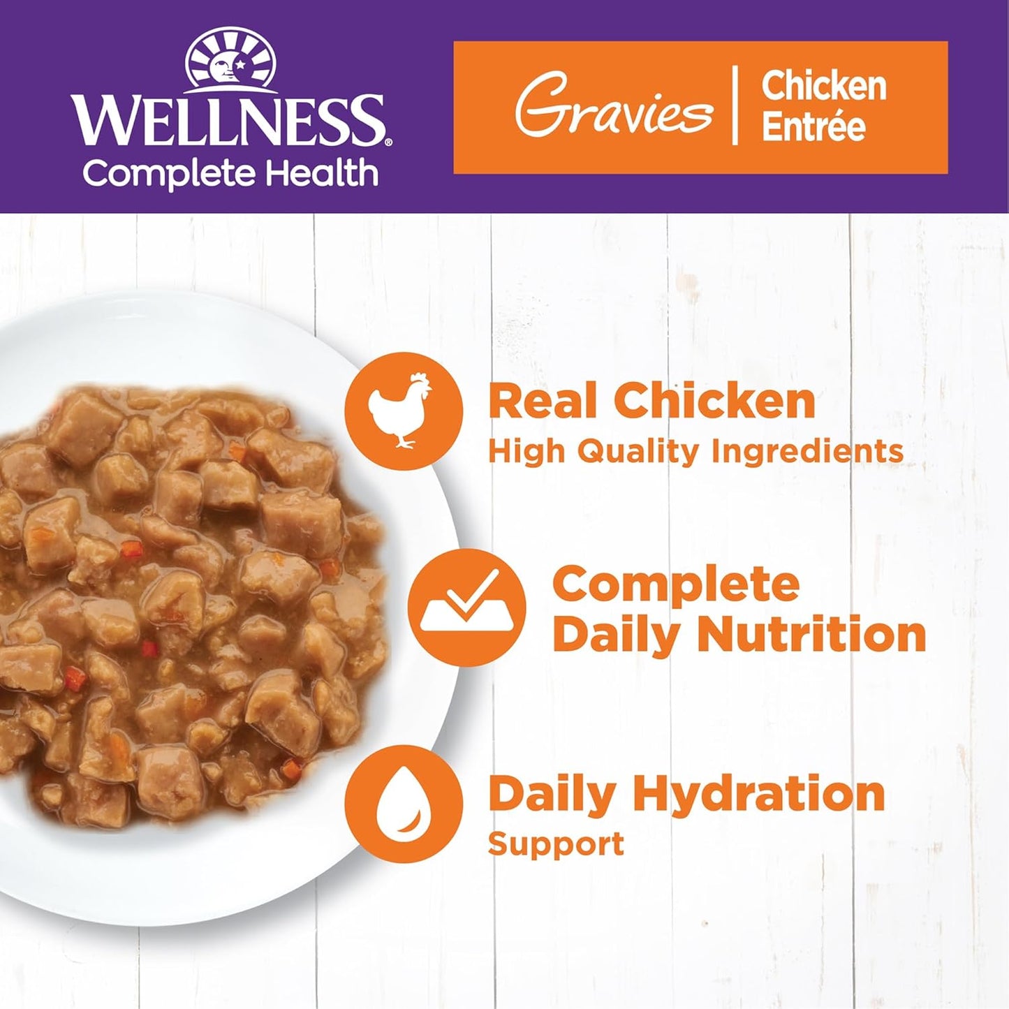 Complete Health Gravy Adult Wet Cat Food, Natural, Protein-Rich, Grain Free, 3 Ounce, 12 Pack, (Chicken Dinner)
