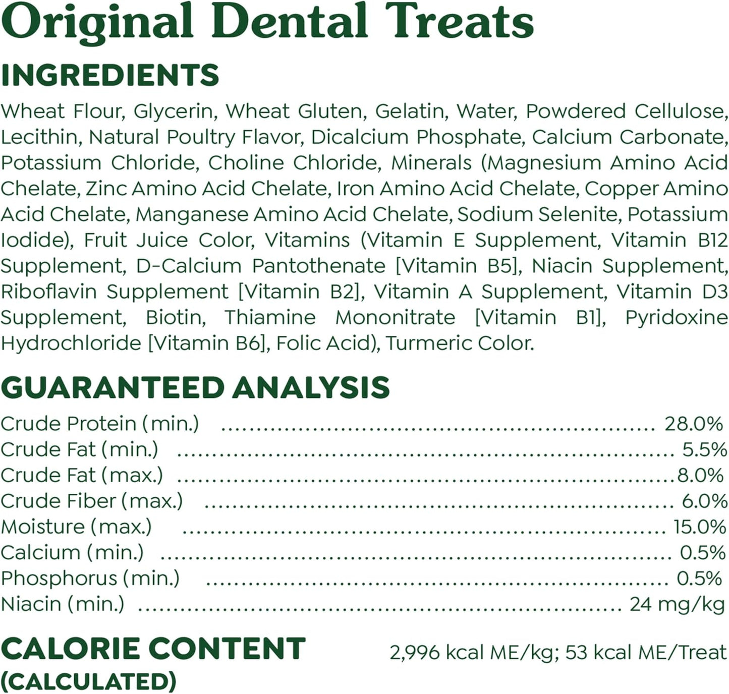 Original Teenie Dental Dog Treats, (4) 65 Ct Packs (260 Treats)