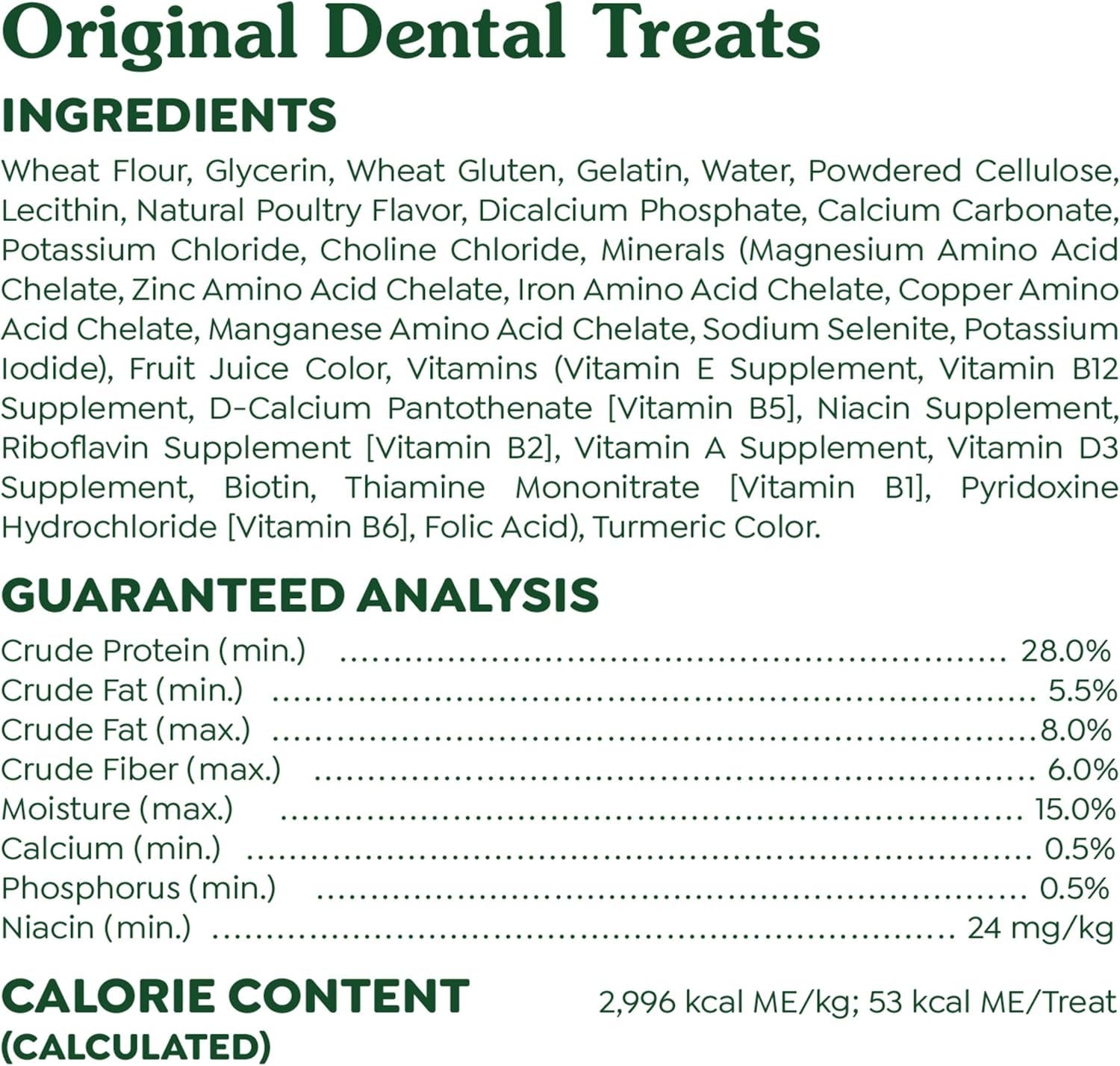 Original Teenie Dental Dog Treats, (4) 65 Ct Packs (260 Treats)