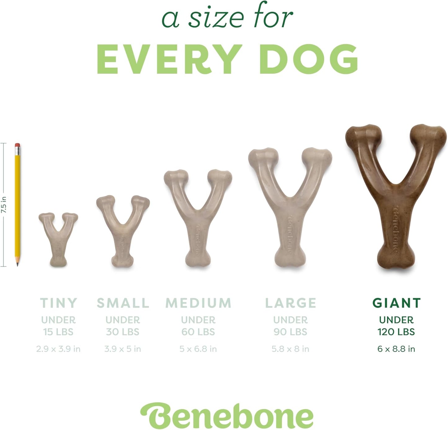 Wishbone Durable Dog Chew Toy for Aggressive Chewers, Made in USA, Giant, Real Bacon Flavor