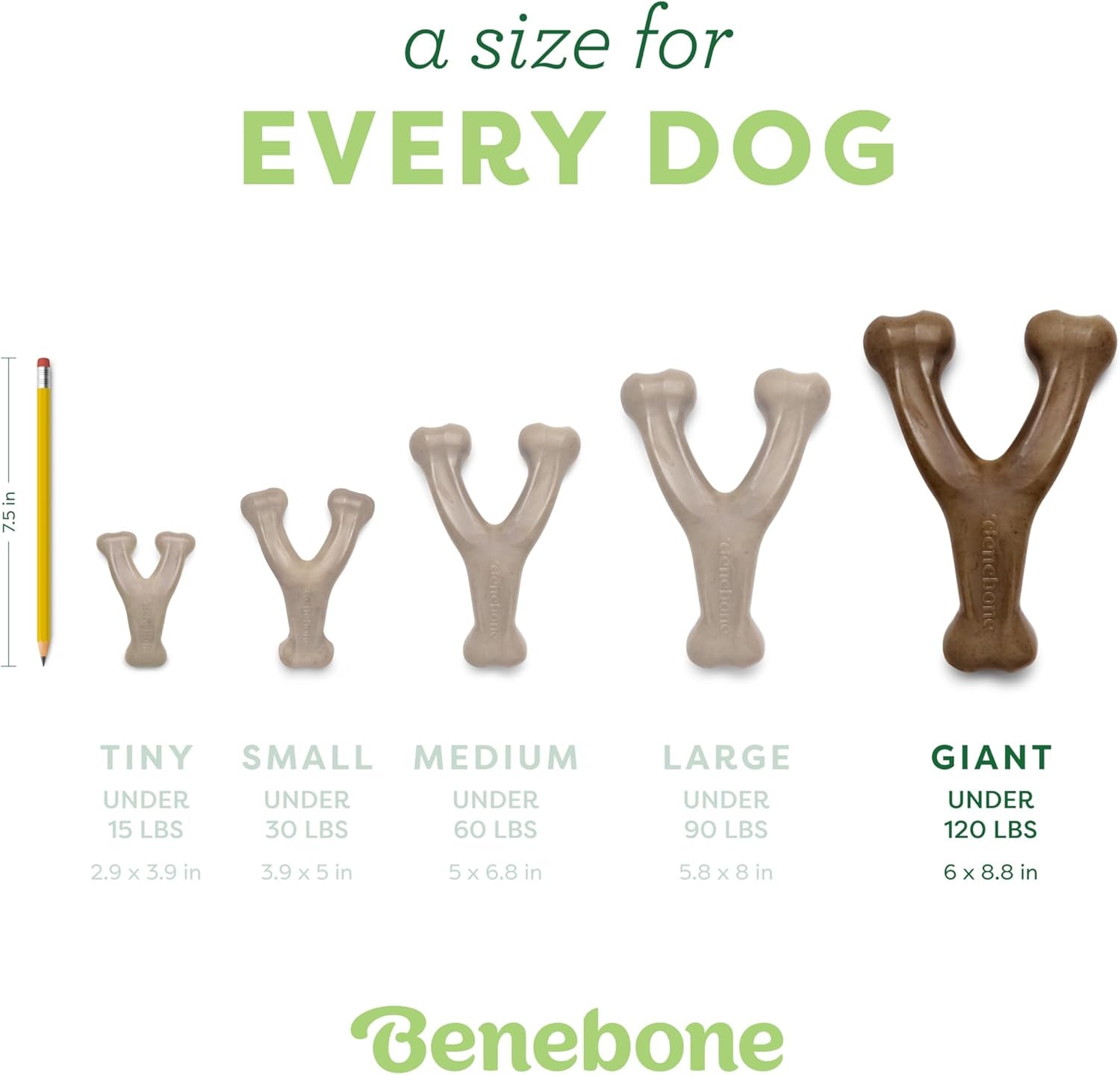 Wishbone Durable Dog Chew Toy for Aggressive Chewers, Made in USA, Giant, Real Bacon Flavor