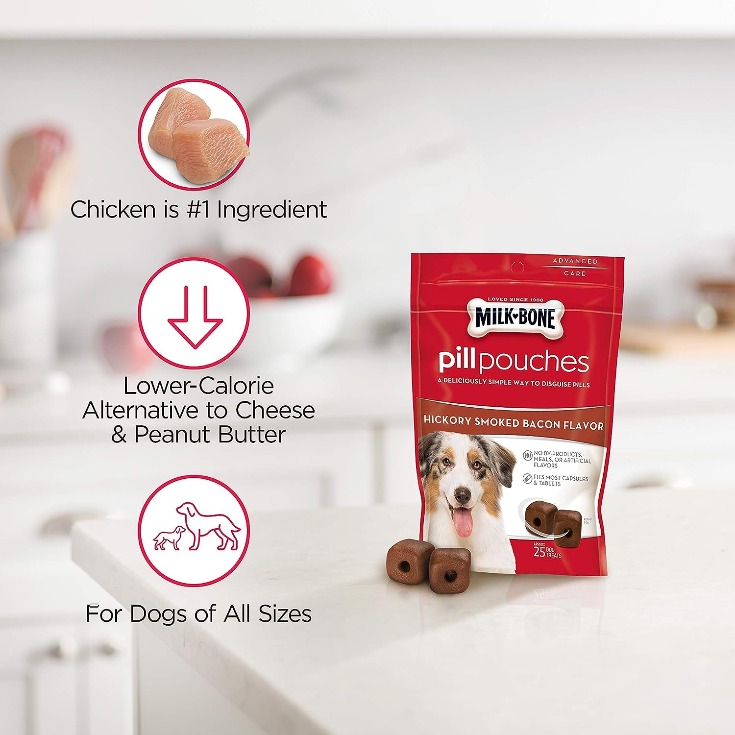 Pill Pouches Dog Treats, Hickory Smoked Bacon Flavor, 6 Ounce (Pack of 5)