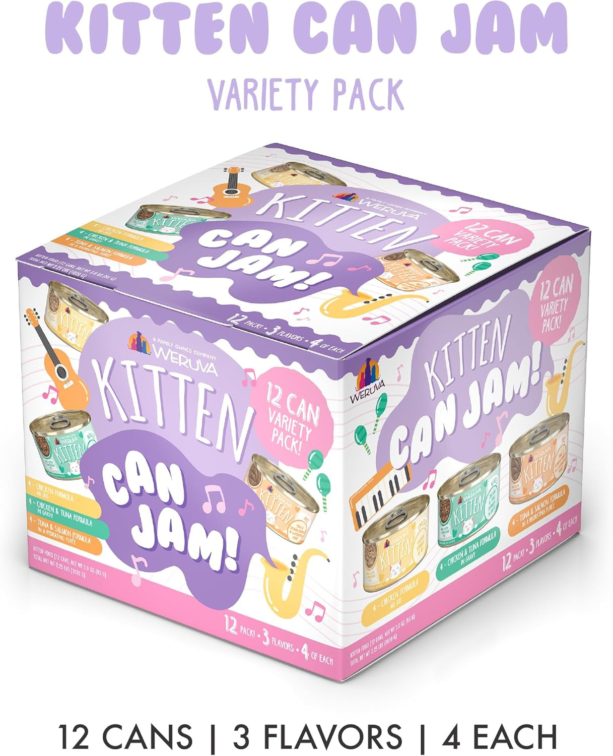 Kitten, Kitten Can Jam! Variety Pack, 3Oz Can (Pack of 12)
