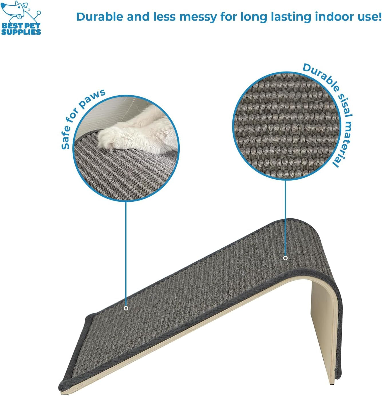 Catify Sloped Sisal Cat Scratchers for Indoor Cats, Climbing Ramp Fun and Interactive Indoor Play, Supports Natural Pet Behaviors, Heavy Duty - Gray
