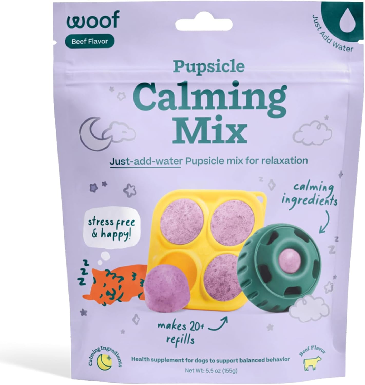 Dog Pupsicle Mix - Easy-To-Make DIY Pupsicle Refills - Tasty, Healthy Pupsicle Mix - Wholesome Ingredients - Long-Lasting - Calming Mix