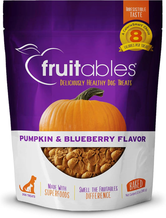 Baked Dog Treats – Healthy Low Calorie , Free of Wheat, Corn and Soy – Pumpkin and Blueberry – 12 Ounces