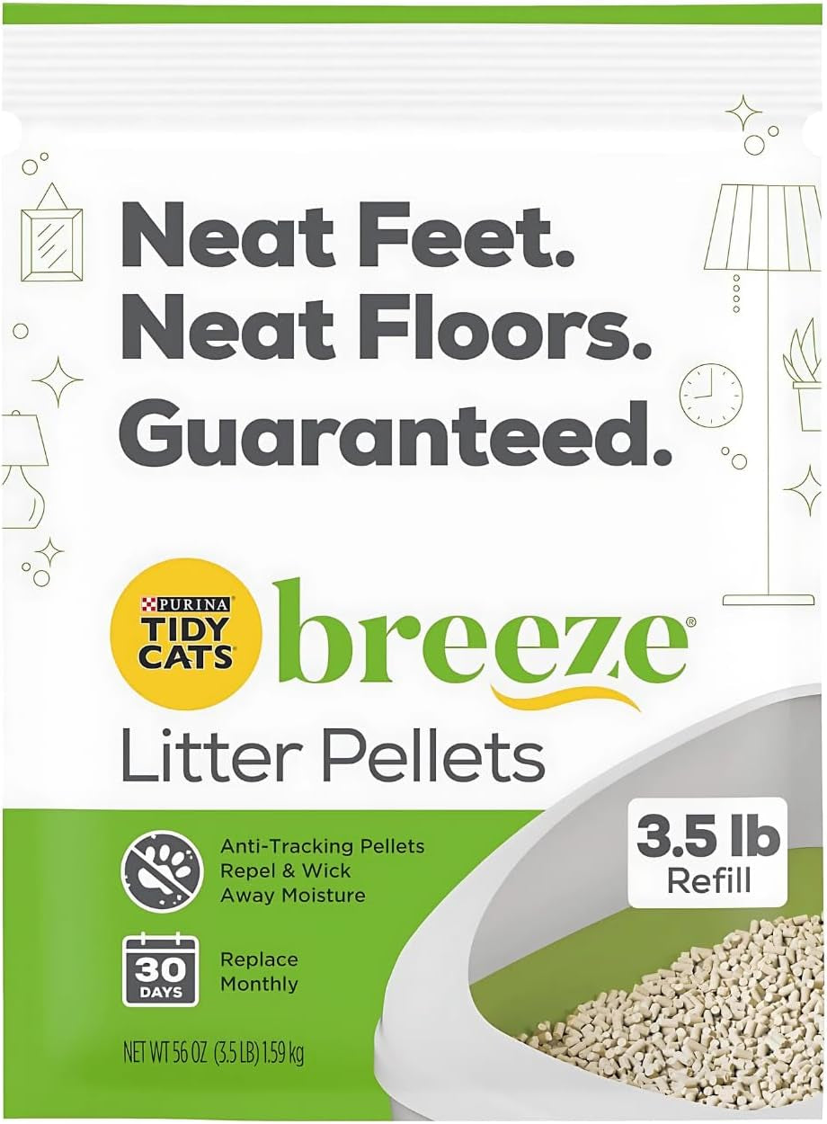 Purina  Litter, Breeze Litter Pellets to Be Used with Breeze Litter System, Prevents Dust and Tracking, 3.5 LB Each (Pack of 2)