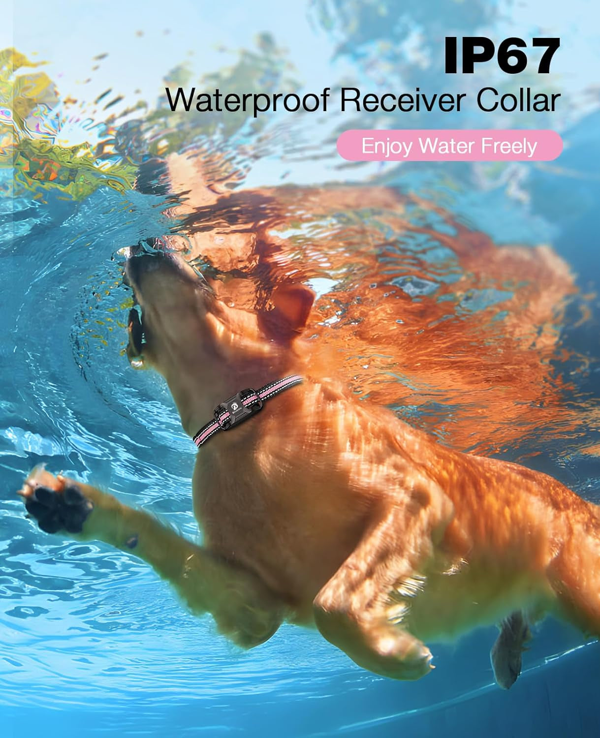 Dog Shock Collar - 3300Ft Dog Training Collar with Remote for 5-120Lbs Small Medium Large Dogs Rechargeable Waterproof E Collar with Beep (1-8), Vibration(1-16), Safe Shock(1-99) (Lightpink)