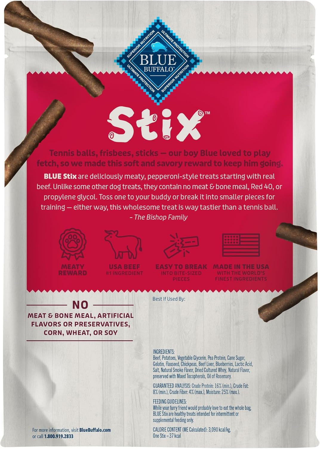 Stix Pepperoni-Style Dog Treats Made with Natural Ingredients, Beef Recipe, 13-Oz Bag