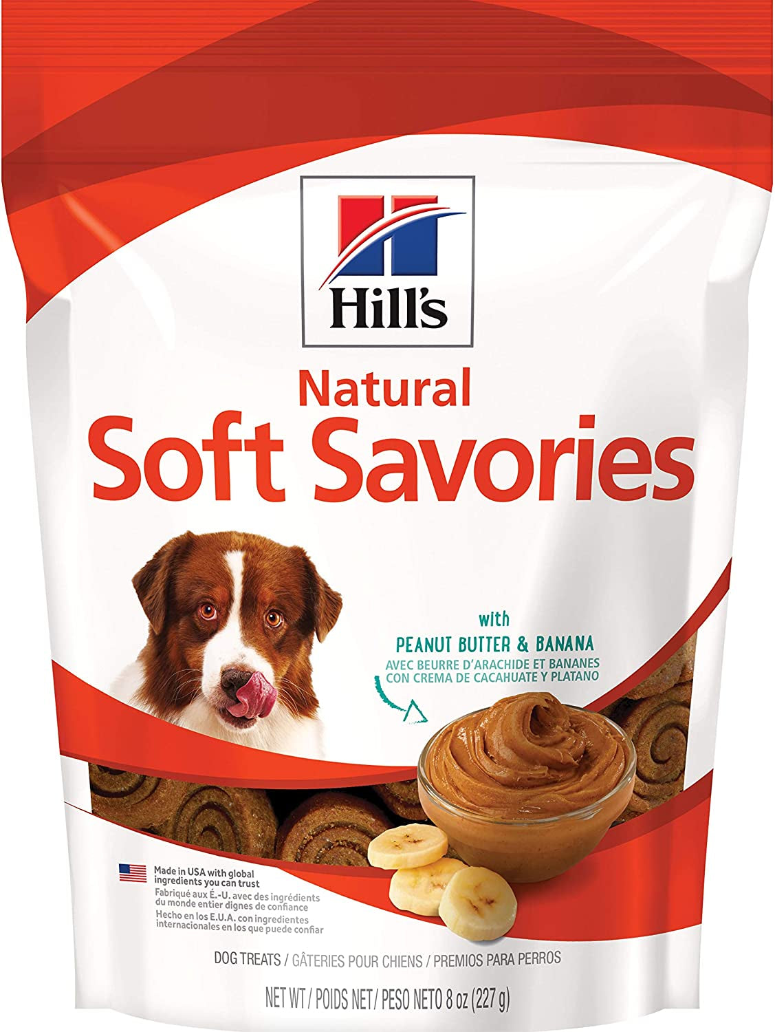 Natural Soft Savories, All Life Stages, Great Taste, Dog Treats, Peanut Butter & Banana, 8 Oz Bag