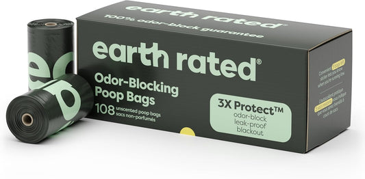 Odor-Blocking Poop Bags for Dogs with 3X Protect, Guaranteed to Block Smells & Leak-Proof Performance, Conceals Smell & Mess, Unscented, 108 Count