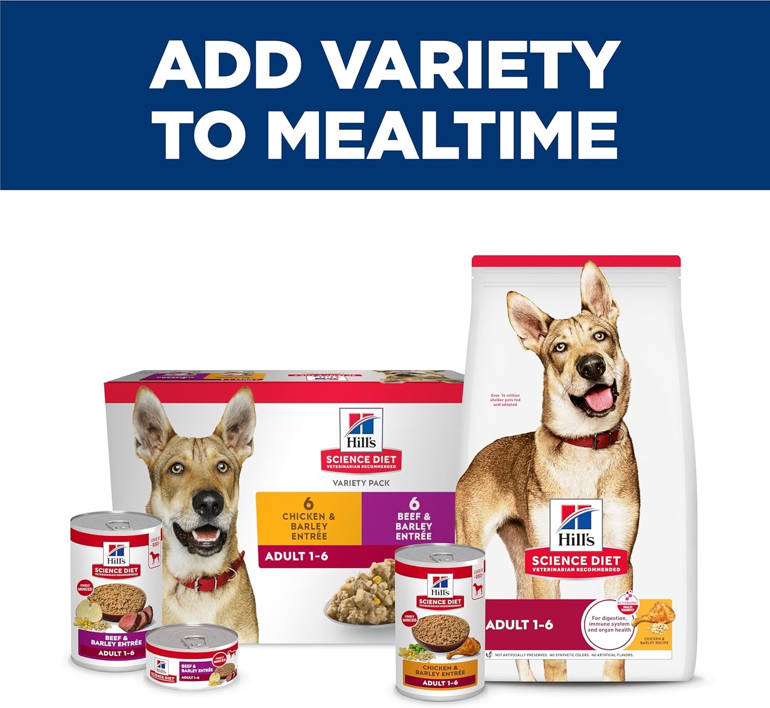 Adult 1-6, Adult 1-6 Premium Nutrition, Wet Dog Food, Beef & Barley Loaf, 13 Oz Can, Case of 12