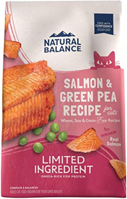 Limited Ingredient Adult Grain-Free Dry Cat Food, Salmon & Green Pea Recipe, 10 Pound (Pack of 1)