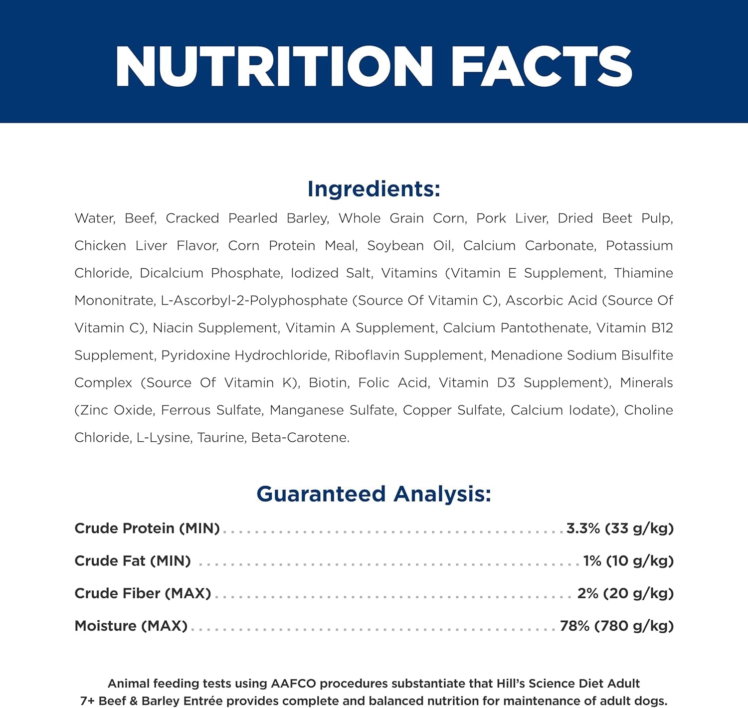 Adult 7+, Senior Adult 7+ Premium Nutrition, Wet Dog Food, Beef & Barley Loaf, 13 Oz Can, Case of 12