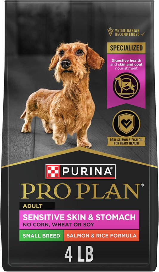 Sensitive Skin and Stomach Dog Food Small Breed, Adult Salmon & Rice Formula - 4 Lb. Bag