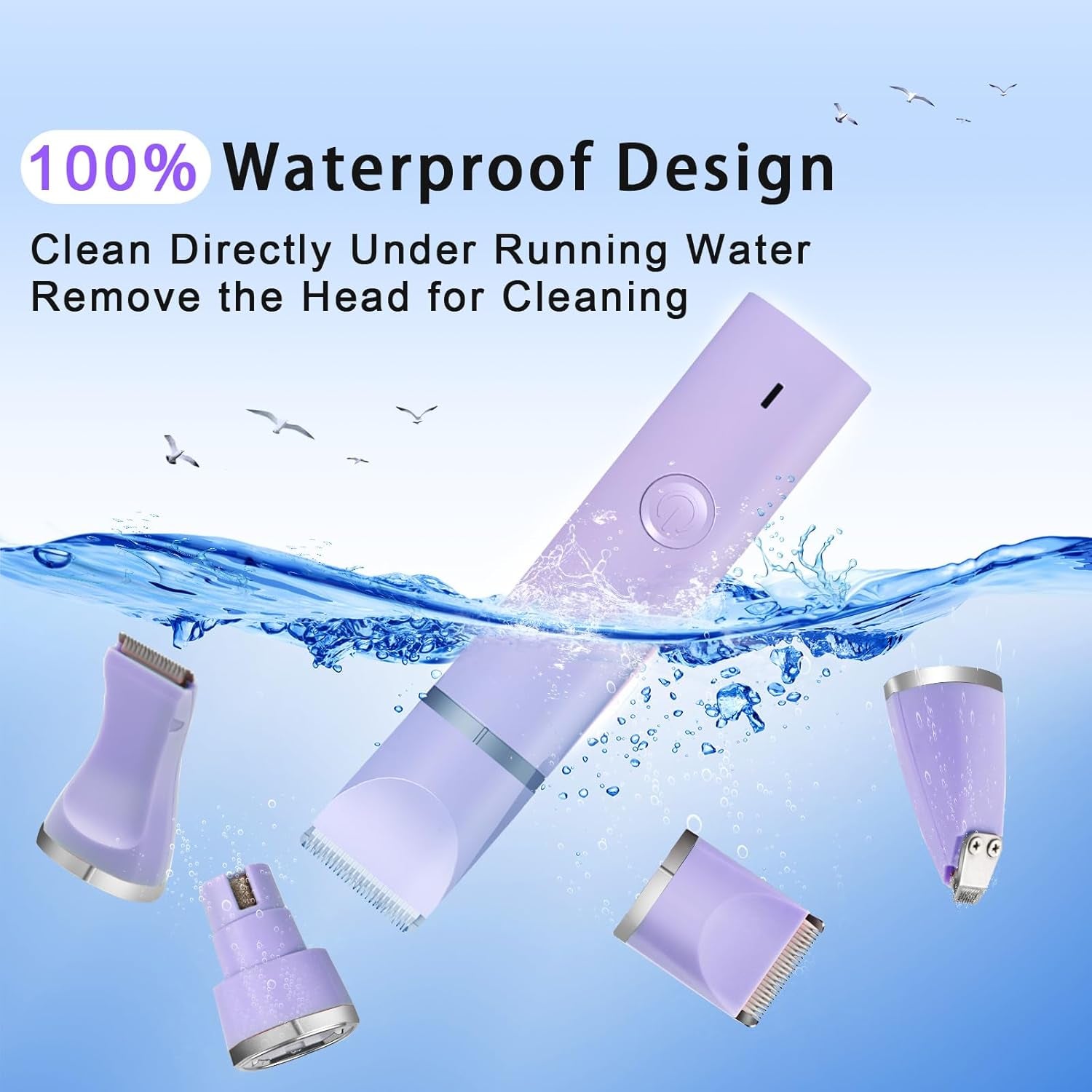 Dog Grooming Clippers Kit-Electric Rechargeable Cat Trimmer Tools-Cordless Quiet Pet Nail Paw Grinder-4 in 1 Multifunctional Low Noise Shaver-Razor for Feet Face Ears Toenail Eye