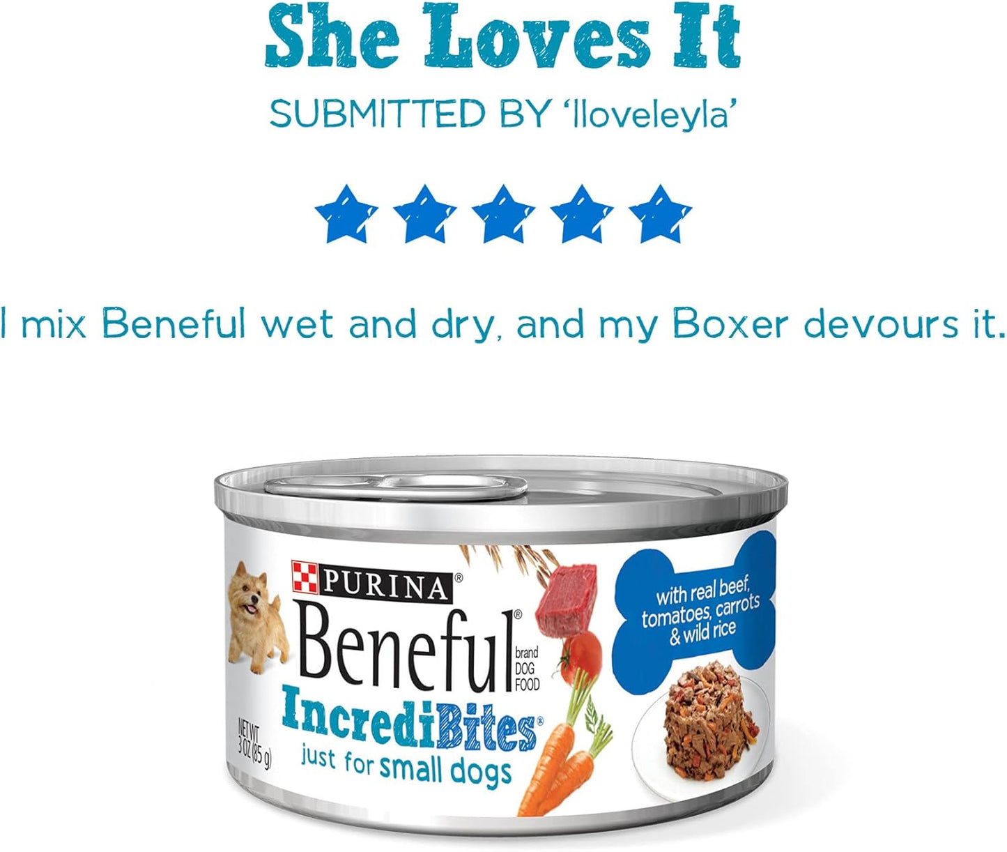 Purina  Small Breed Wet Dog Food with Gravy, Incredibites with Real Beef - (8 Packs of 3) 3 Oz. Cans