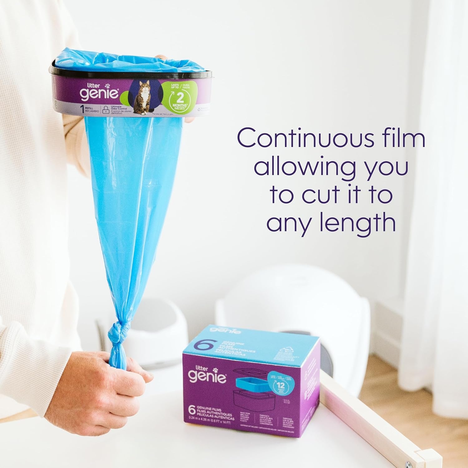 Refill Bags | Stand Alone Genuine Film 6 Pk | Compatible with  Standard and Jumbo Refills | Ultimate Odor Control Cat Litter Bags | up to 12 Months of Supply for One Cat