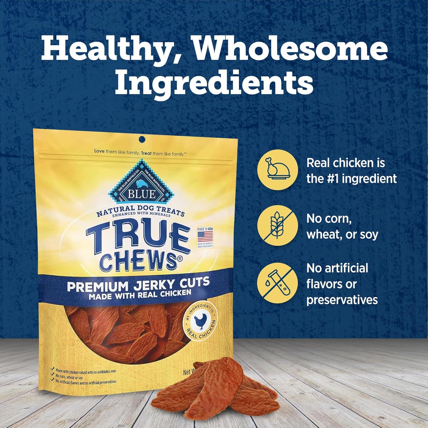 True Chews Premium Jerky Cuts Dog Treats with Natural Ingredients Chicken