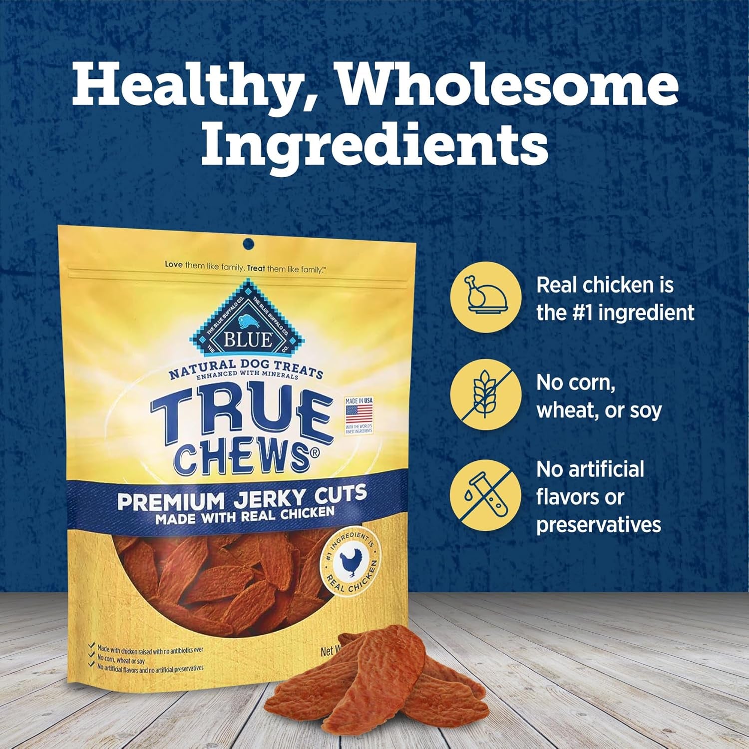 True Chews Premium Jerky Cuts Dog Treats with Natural Ingredients Chicken