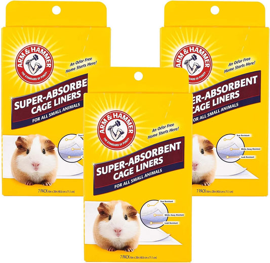 for Pets Super Absorbent Cage Liners for Guinea Pigs, Hamsters, Rabbits & All Small Animals Best Cage Liners for Small Animals (Pack of 3, 21 Count Toal)