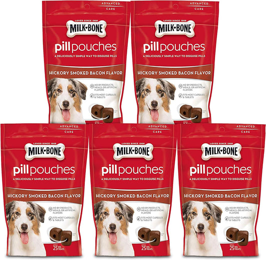 Pill Pouches Dog Treats, Hickory Smoked Bacon Flavor, 6 Ounce (Pack of 5)