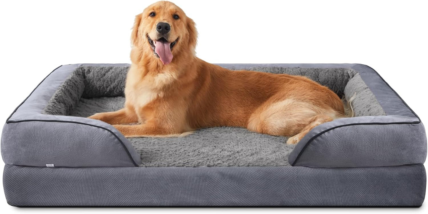 Orthopedic Dog Beds Large Sized, XL Washable Dog Sofa with Egg-Crate Foam, Waterproof Lining and Non-Skid Bottom