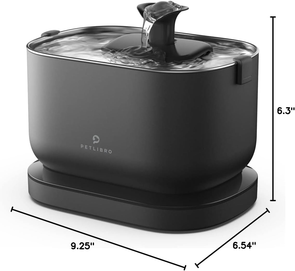 Cat Water Fountain, Cordless Pet Water Fountain Battery Operated, 2.5L/84Oz Dockstream Water Fountains for Cats Indoor, Cat Fountain with Stainless Steel Tray, Easy to Clean Bpa-Free