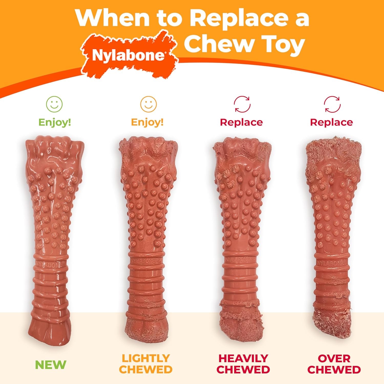 Original Bone Power Chew Toy for Dogs, Durable Dog Toys for Aggressive Chewers, Peanut Butter Flavor, Small - up to 25 Ibs, 3 Pack