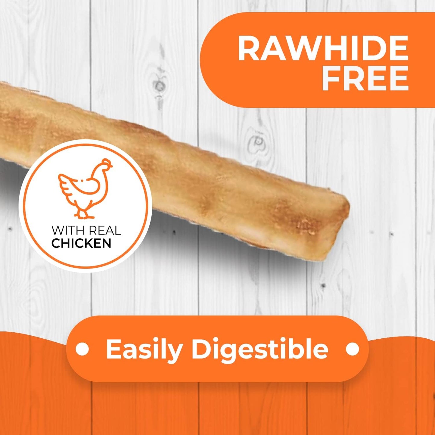 Chicken Recipe Chew - Rawhide Free Dog Treats - Made from USA Raised Chicken - All-Natural and Easily Digestible - 40 Pack of 5 Inch Stick Chews
