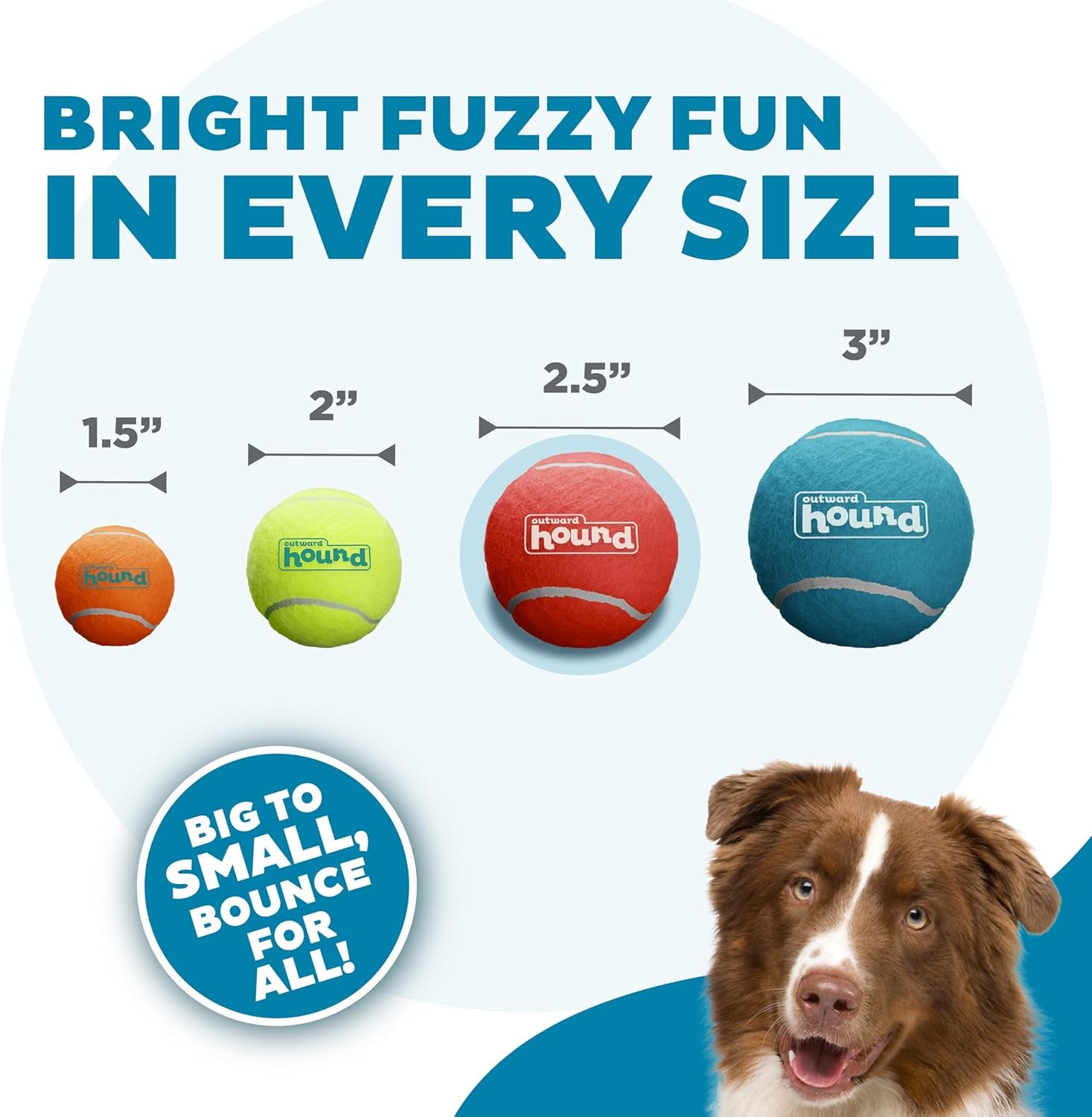 Squeaker Ballz, Interactive Dog Toy, Squeaky Tennis Ball, Durable Dog Toy for Fetch, Multi-Pack of 4, Medium