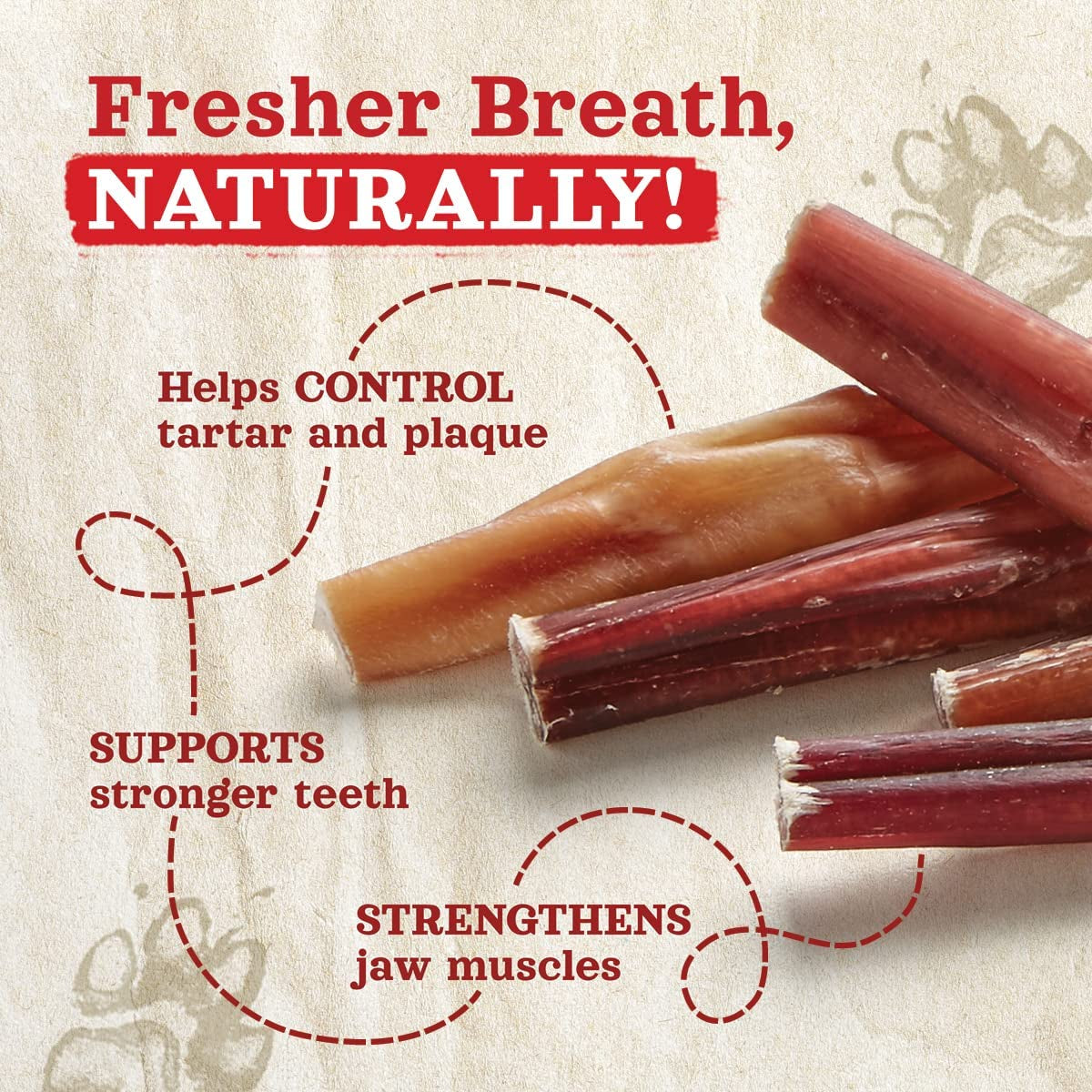 Odor-Free Bully Sticks (12 Inch, 12 Pack), 1.2 Lbs. per Bag, 100% Beef Pizzle Chews, Grass-Fed, Non-Gmo, Fully Digestible Long Lasting Best Dental Treats to Keep Your Dogs Busy
