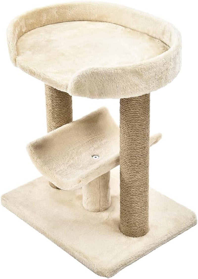 Multi- Platform Cat Tree with Scratching Post for Indoor Cats up to 25Lbs, 18 X 14 X 22 Inches, Beige