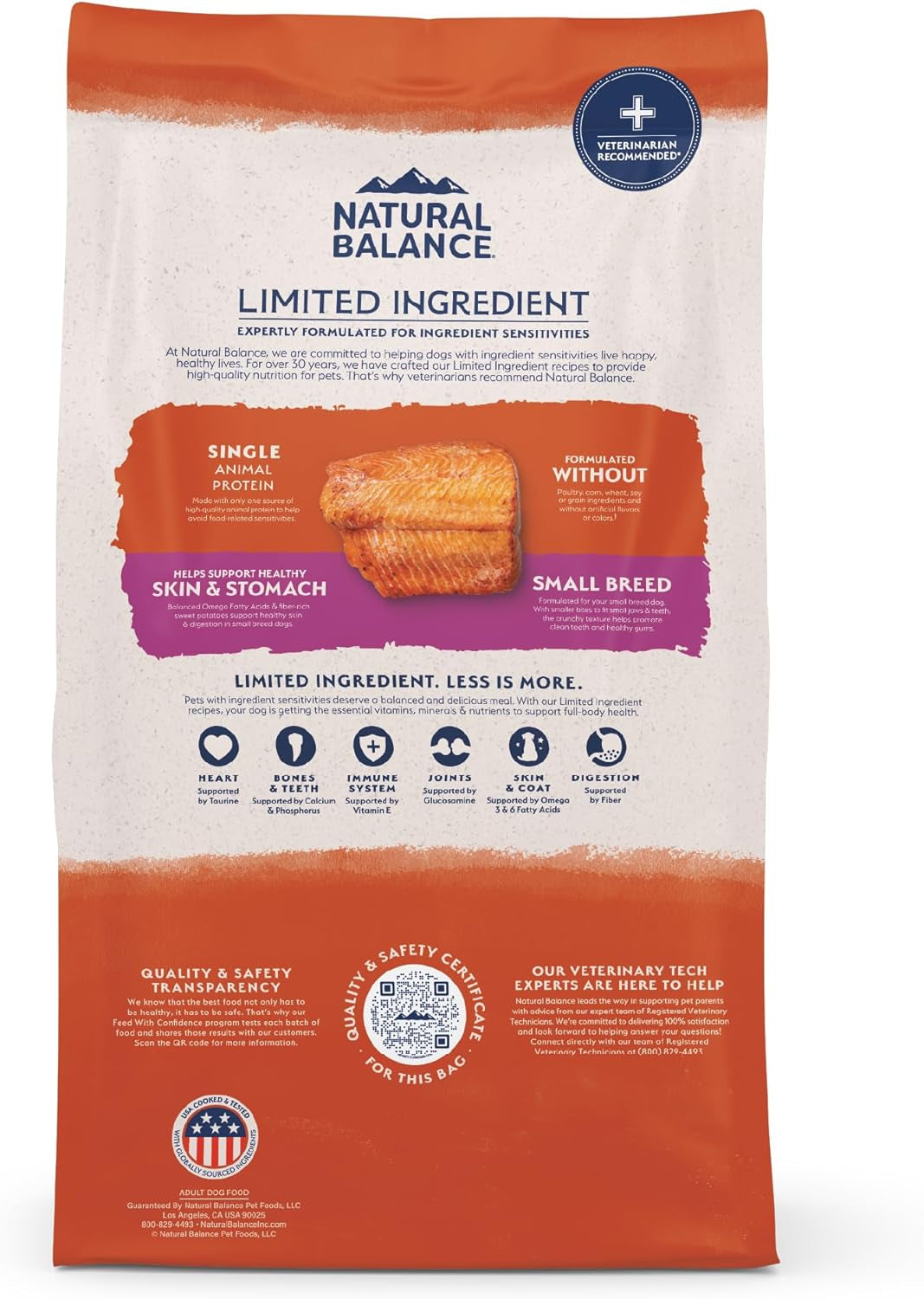 Limited Ingredient Grain Free Salmon & Sweet Potato Dry Dog Food for Small Breed Adults, Sensitive Stomach, 12 Lb (Pack of 1)