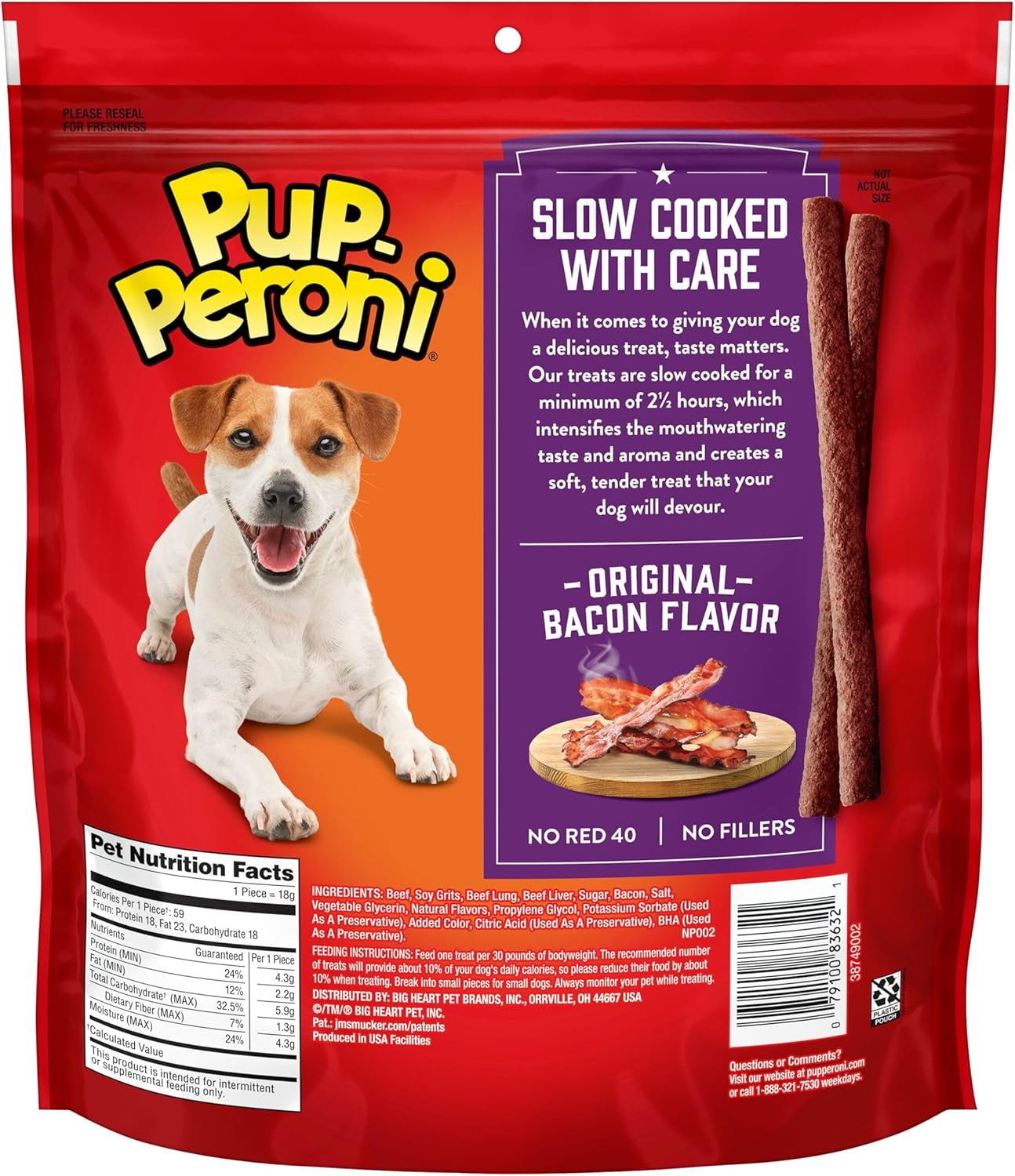 Dog Treats, Original Bacon Flavor, 22.5 Ounce, Made with Real Bacon