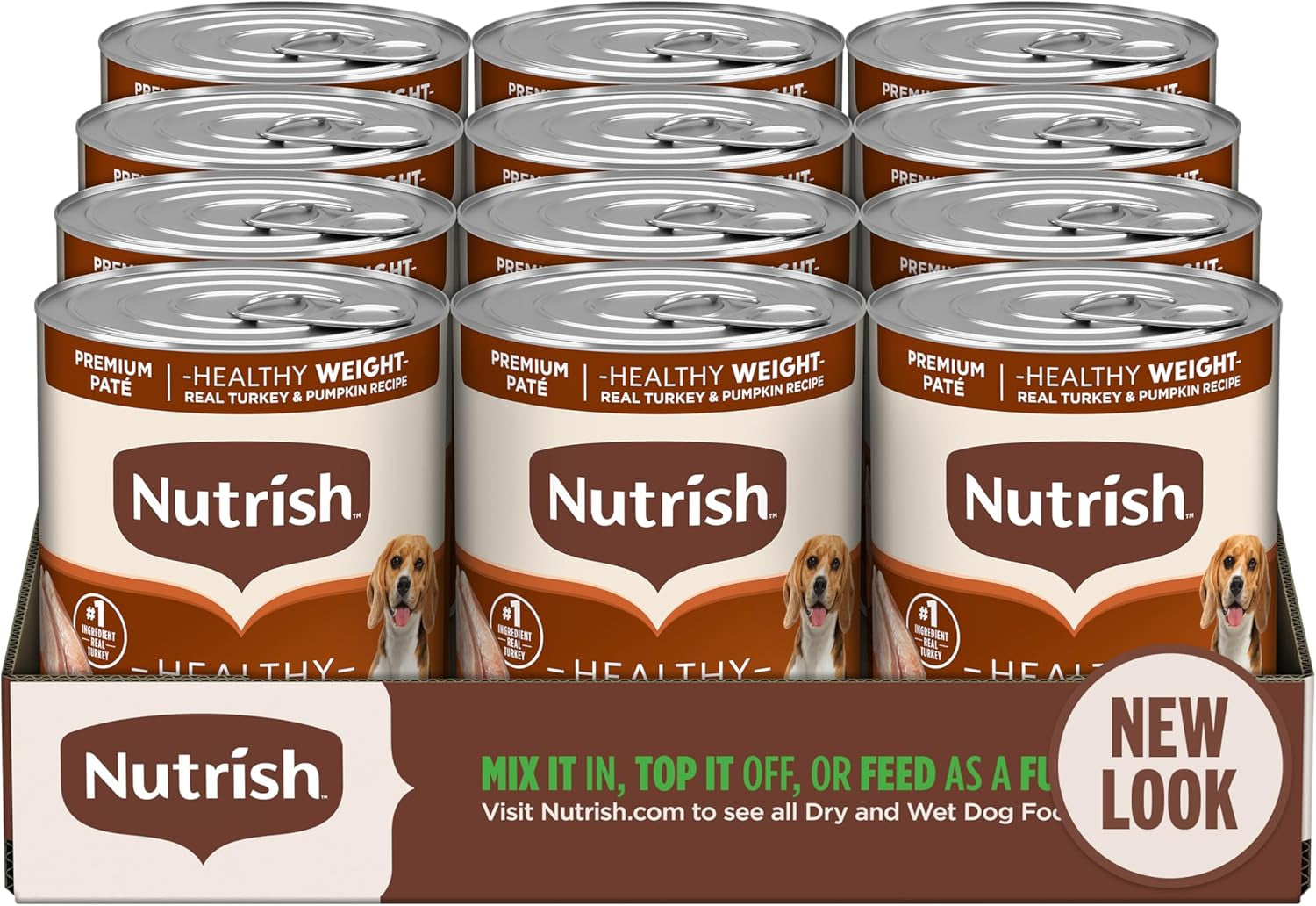 Rachael Ray Weight Management Wet Dog Food Premium Paté Real Turkey & Pumpkin Recipe, 13 Oz. Can, 12 Count