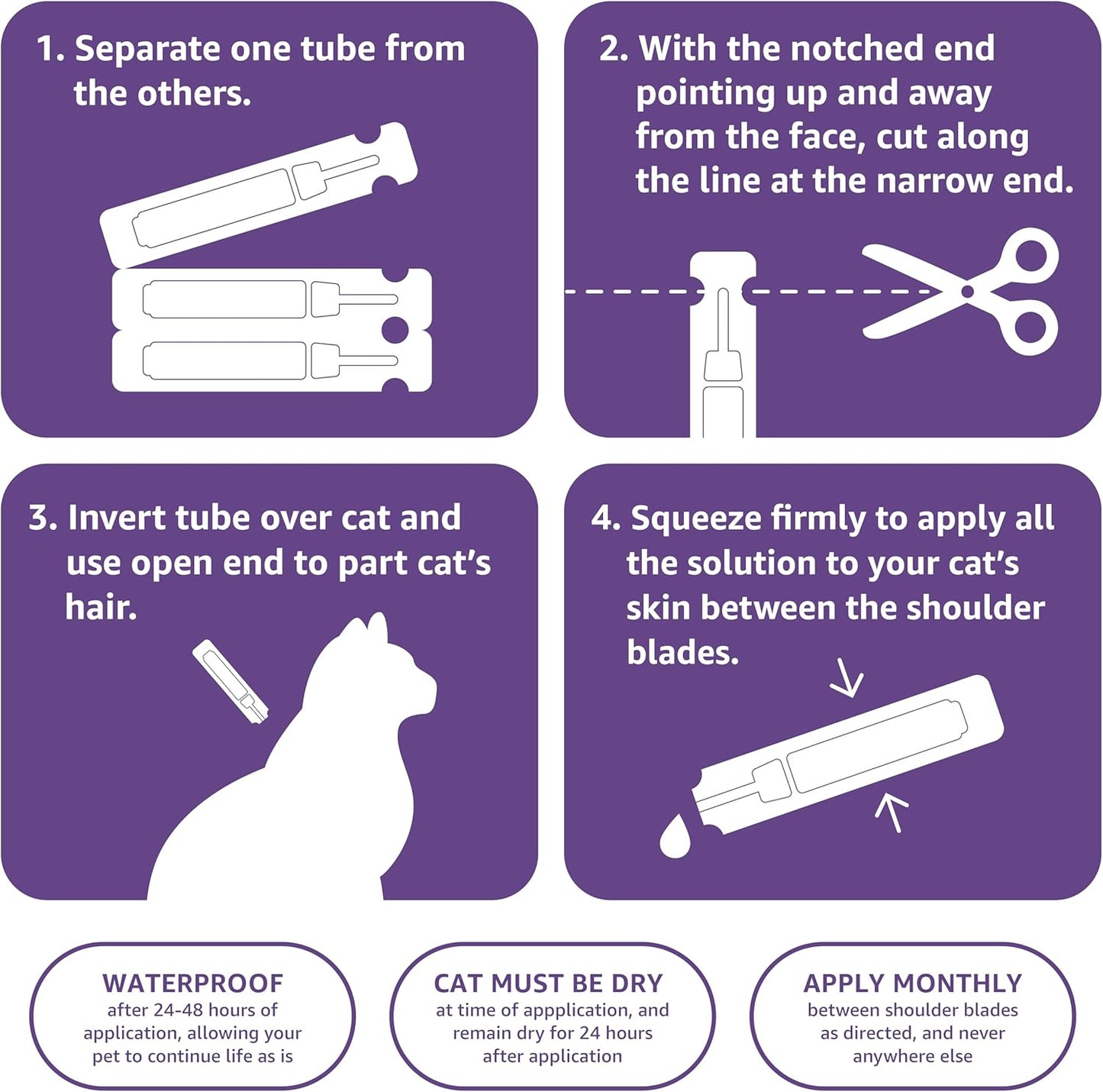 Topical Flea Treatment for Large Cats (Over 9 Pounds), 6 Count (Previously Solimo