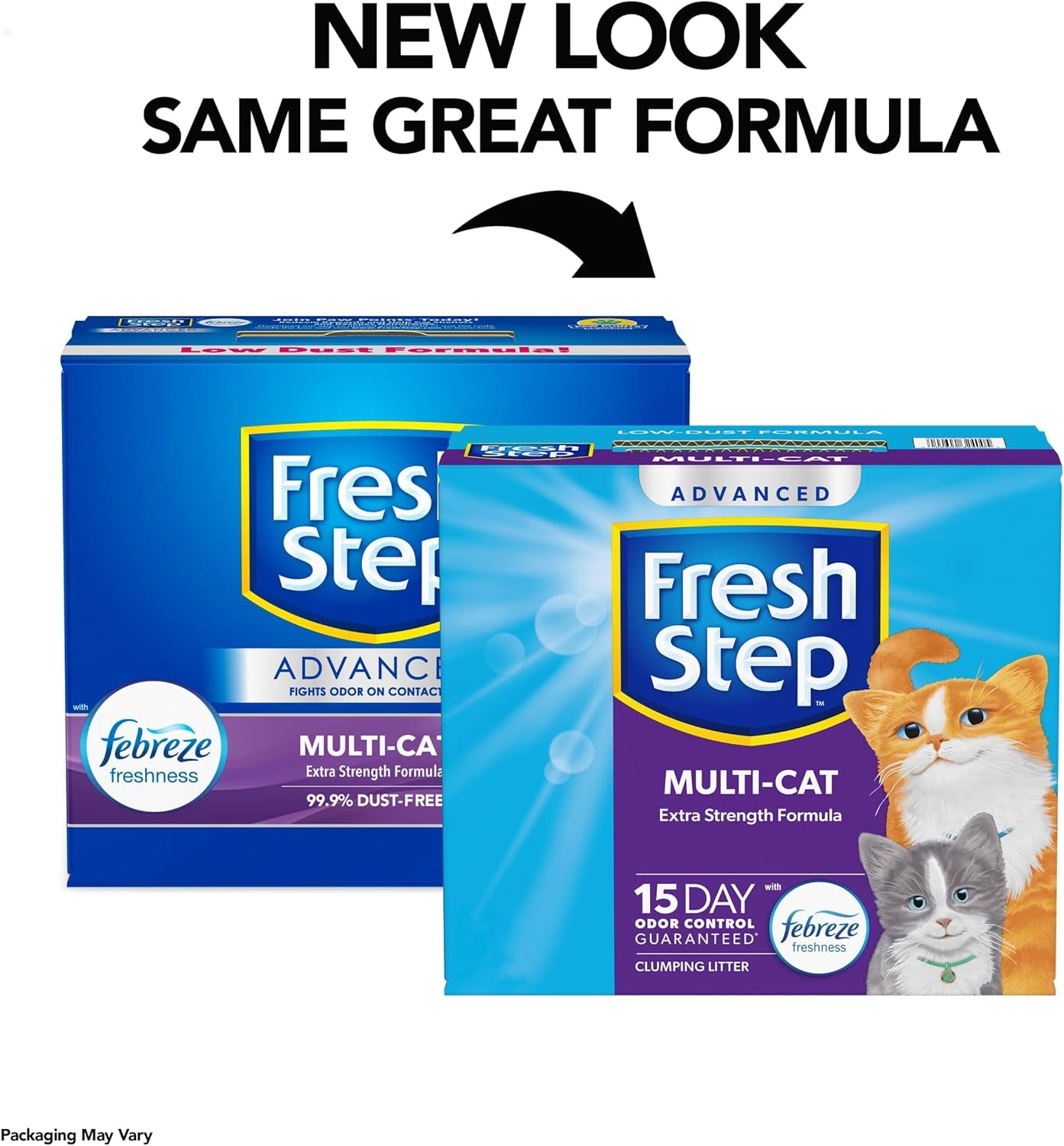 Advanced Multi Cat Clumping Litter with Febreze Freshness,  Clumping Cat Litter Extra Strength Formula, 37 Lbs. (2 X 18.5 Lb. Box)