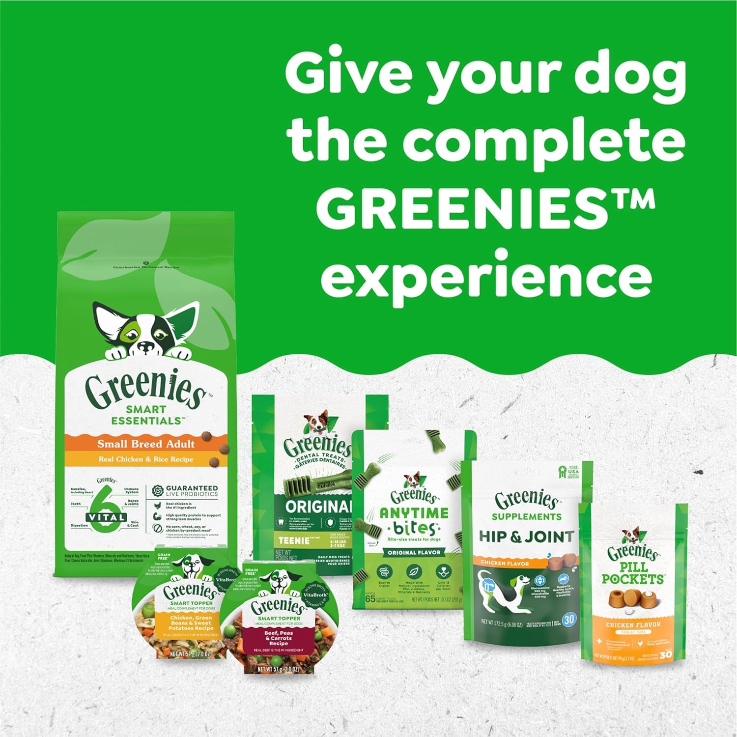 Petite Dental Dog Treats, 3-Flavor Variety Pack, (3) 12 Oz. Pouches, 60 Total Treats