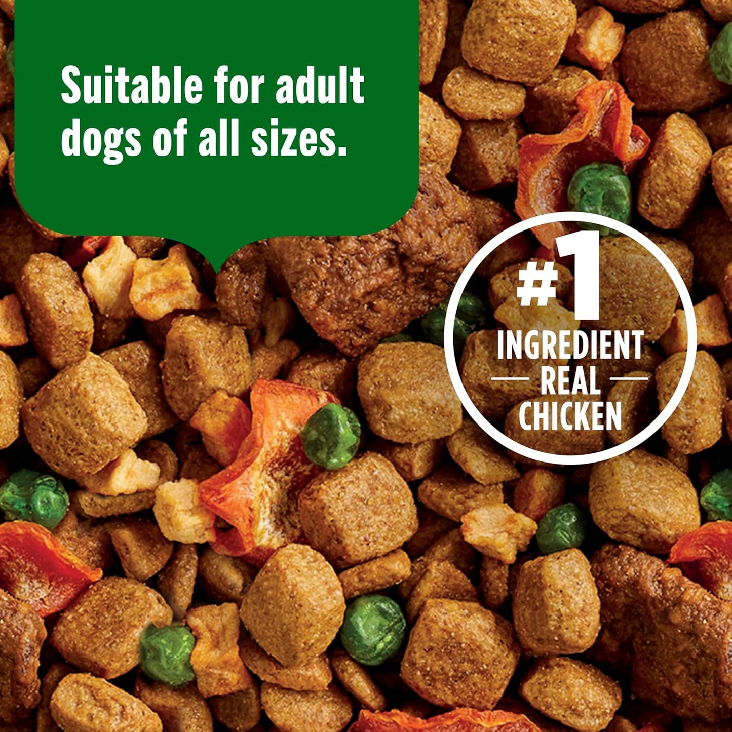 Dish Premium Dry Dog Food, Chicken & Brown Rice Recipe with Veggies & Fruit, 23 Pounds