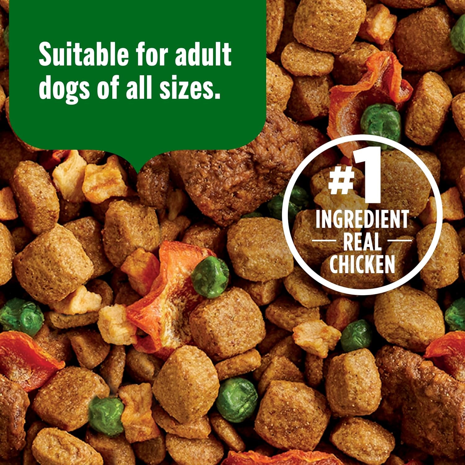 Dish Premium Dry Dog Food, Chicken & Brown Rice Recipe with Veggies & Fruit, 23 Pounds